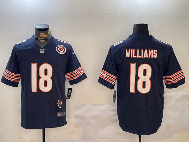 Men Chicago Bears #18 Williams Blue 2024 Nike Limited NFL Jersey style 2->chicago bears->NFL Jersey